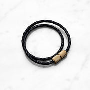 Buster + Punch | Armband Double Black 40 cm | Goud