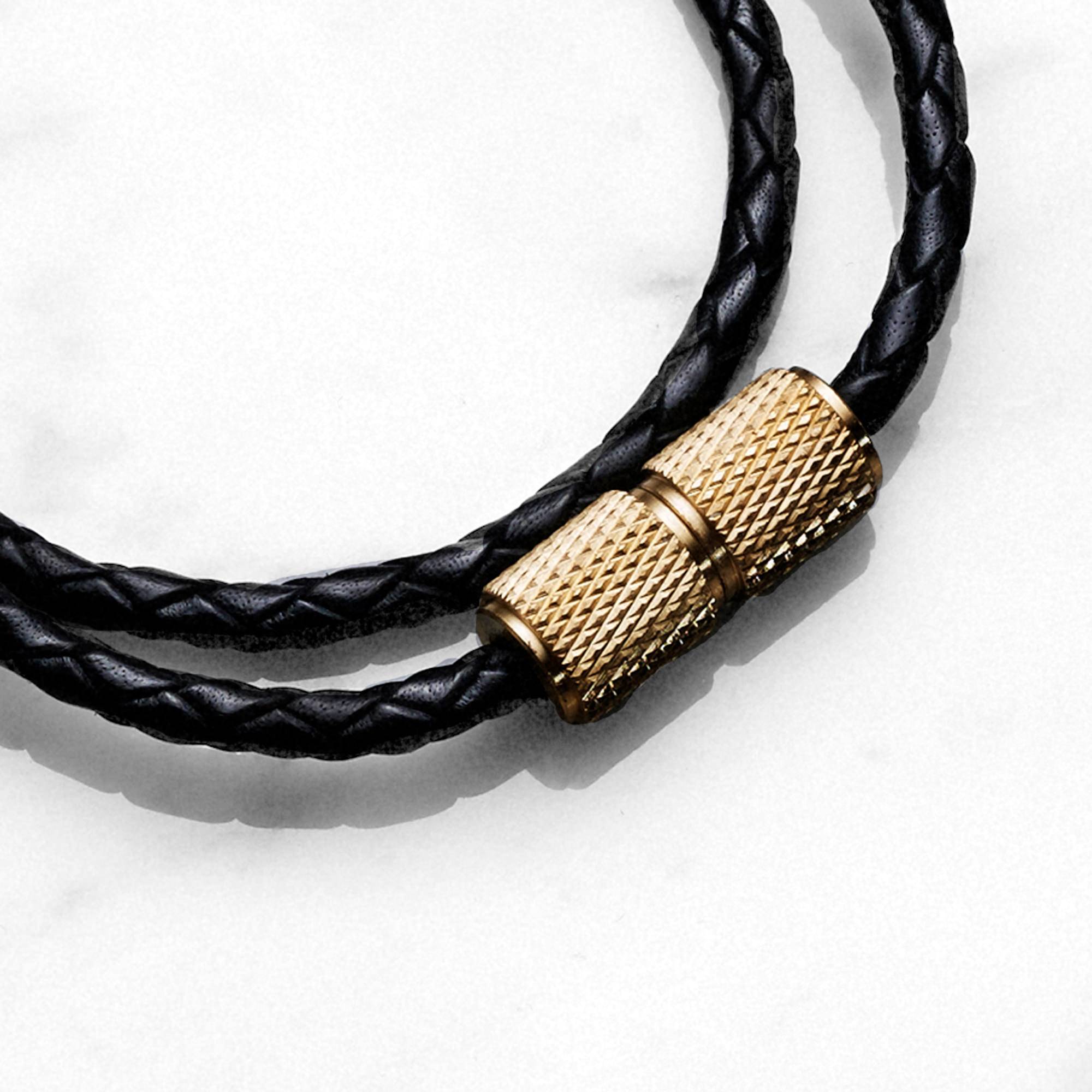 Buster + Punch | Armband Double Black 40 cm | Goud