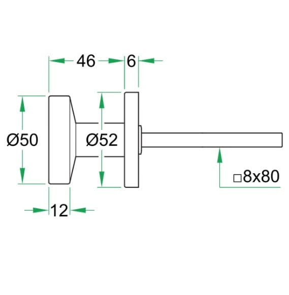 Artitec Vaste knop Permafix rond ø52x6mm PVD Antraciet - Deurbeslag-expert