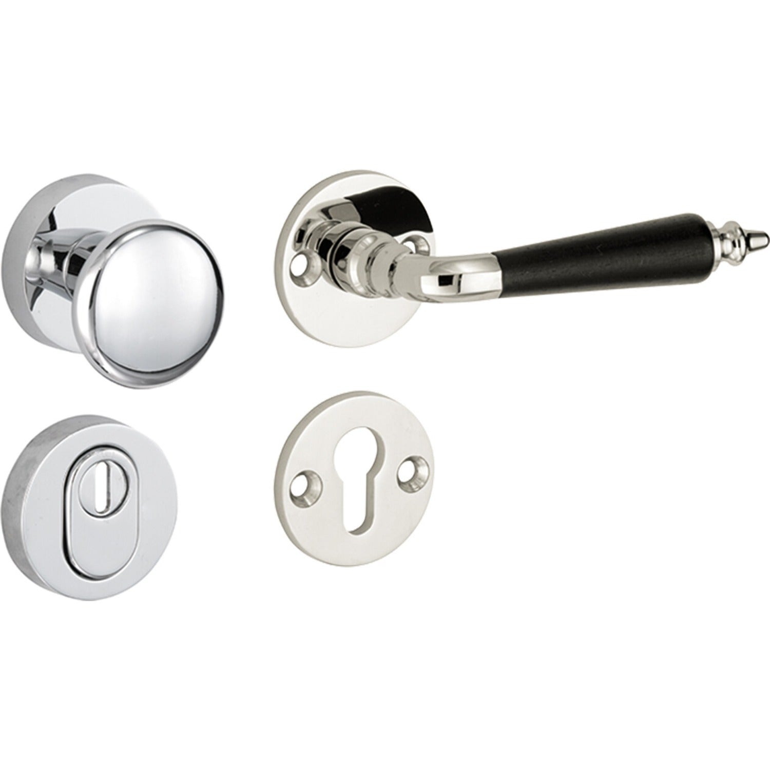 Artitec Mi Satori knop/kruk op rozet Antique ebben glans nikkel / glans chroom productfoto