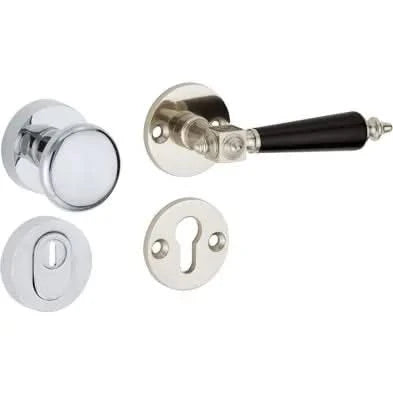 Artitec Mi Satori SKG3 knop/kruk op rozet Roman m/ KTB glans nikkel bakeliet / glans chroom