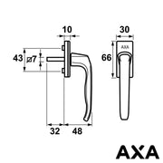 AXA draai-kiepsluiting wit incl. bevestigingsmateriaal