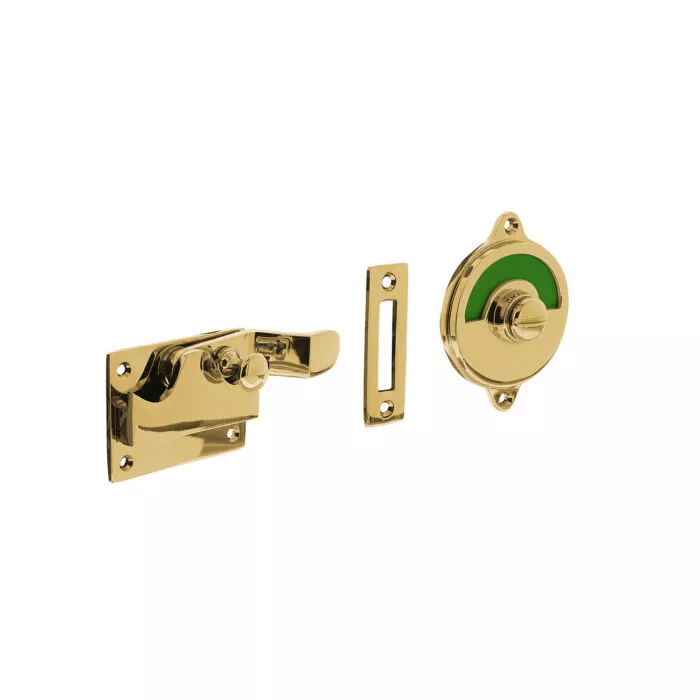 Interacier | Abattant WC plat rouge / vert | Laiton non laqué
