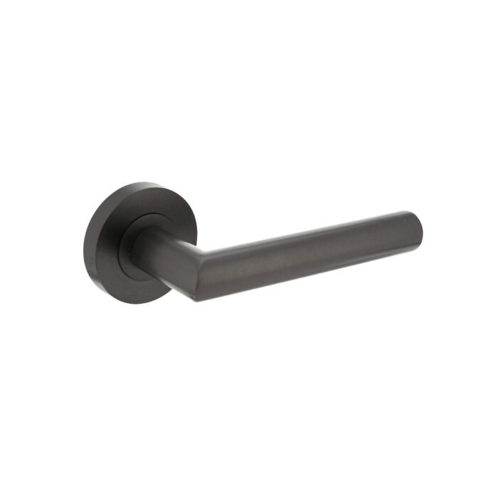 Intersteel Door handle Bastian on round rosette ø52x10mm anthracite gray