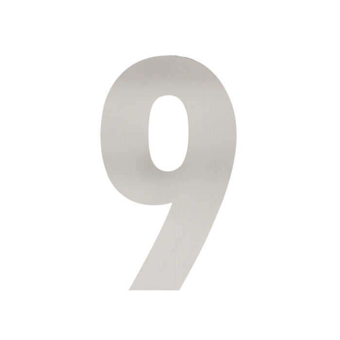 Intersteel House number 9 XL height 30 cm brushed stainless steel