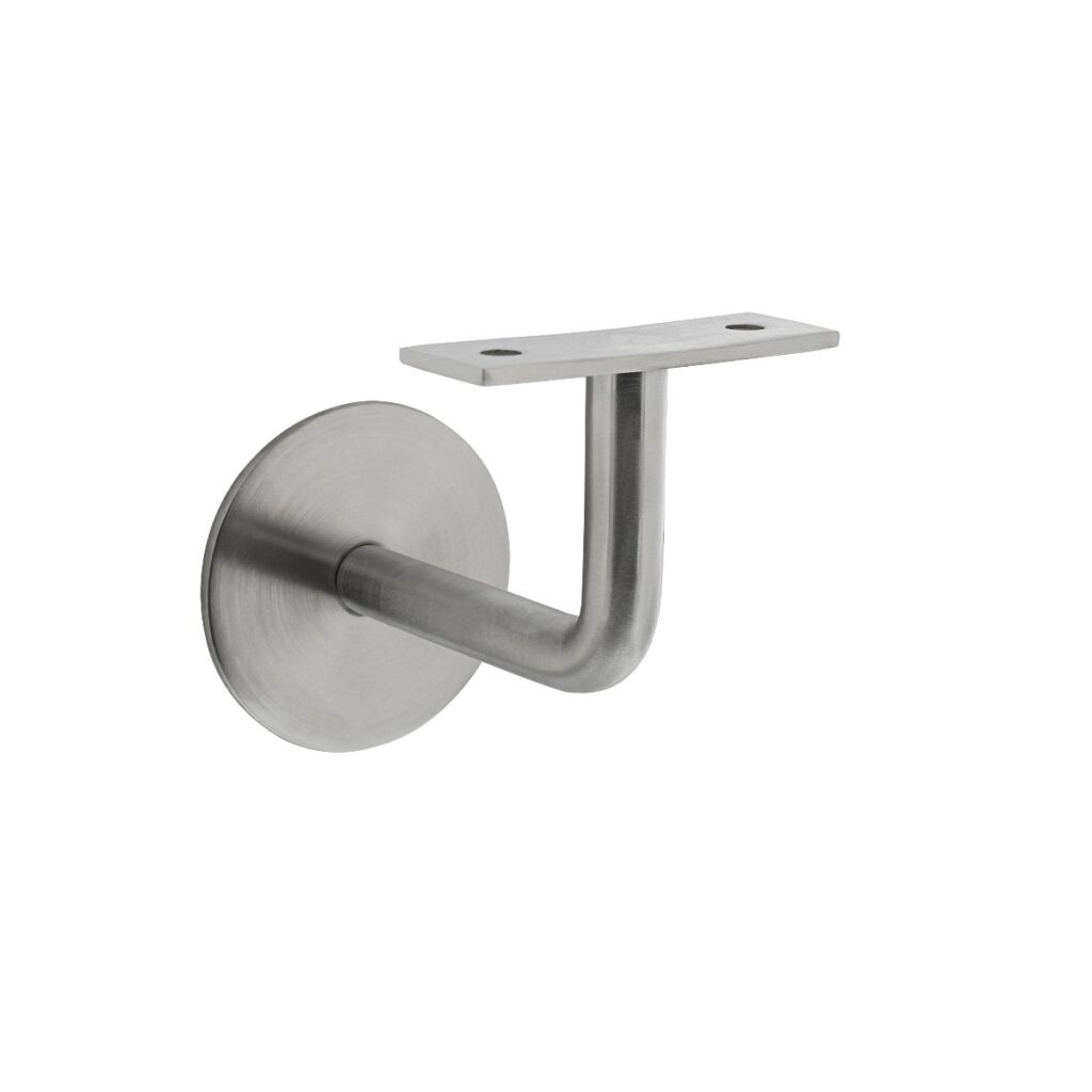 HANDRAIL HOLDER CURVED FLAT SADDLE BRUSHED STAINLESS STEEL