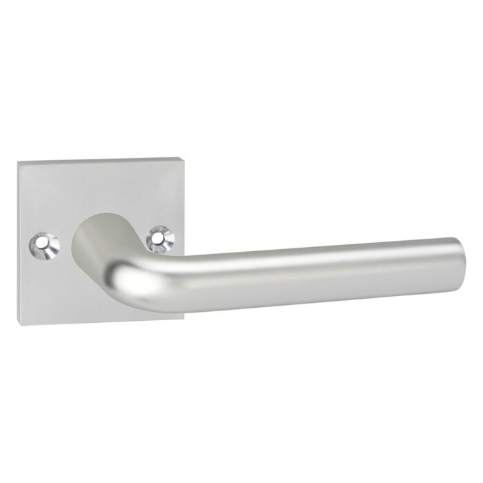 Poignée de porte Impresso Bolton Aluminium sur rosace carrée