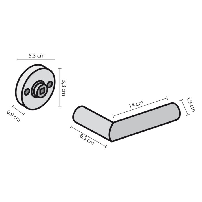 Impresso Derby door handle brushed stainless steel on square rosette 1