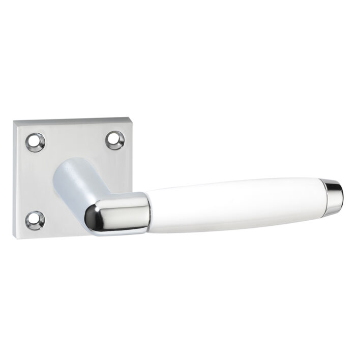 Impresso Door handle Durban Chrome on square rosette