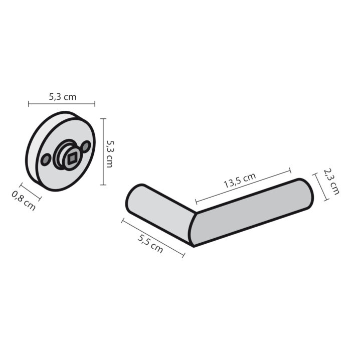 Impresso Deurkruk Leeds Aluminium op rond rozet 1