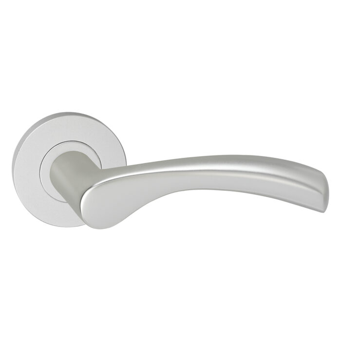 Impresso Poignée de porte Oxford Aluminium sur rosace ronde