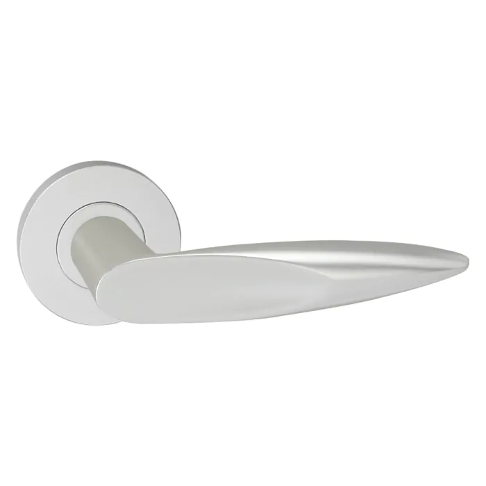 Impresso Door handle Sutton Aluminum on round rosette