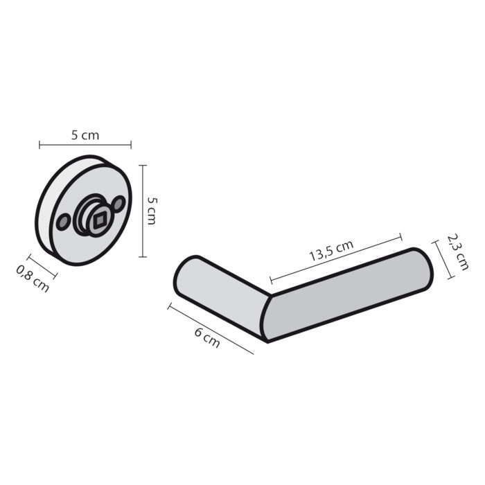Impresso Door handle Sutton Aluminum on square rosette 1