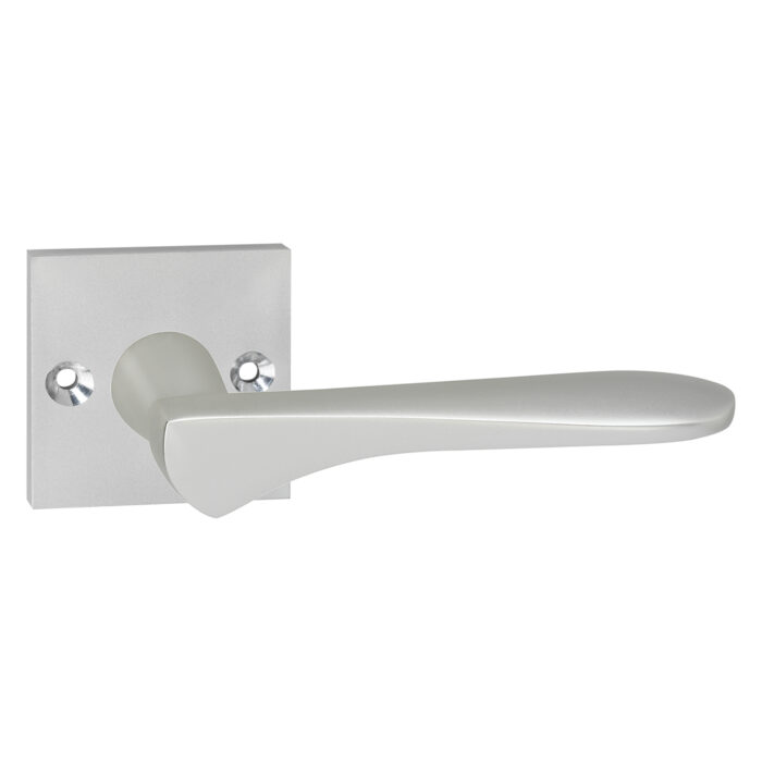 Poignée de porte Impresso Watford Aluminium sur rosace carrée