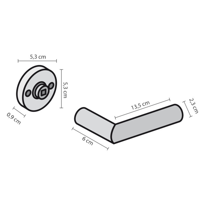 Impresso Door handle Watton stainless steel brushed matt on square rosette 1