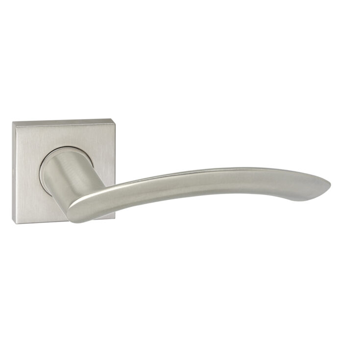 Impresso Door handle Watton stainless steel brushed matt on square rosette