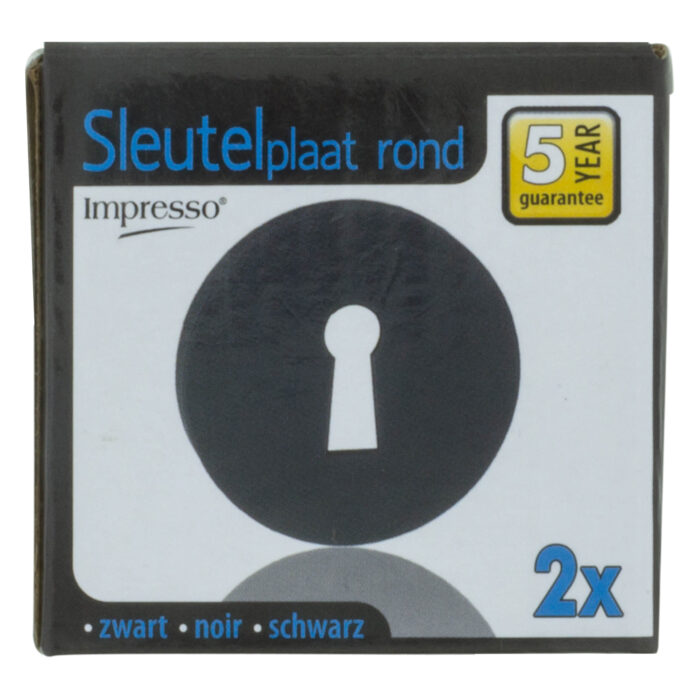 Impresso round rosette Keyboard key Matte black 11