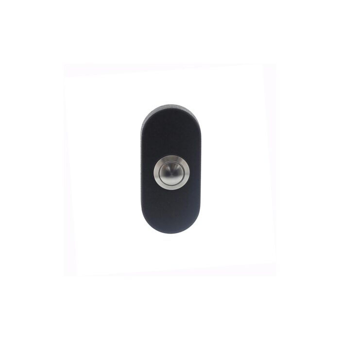 Intersteel Sonnette ovale dissimulée 65x30x10 acier inoxydable/noir mat