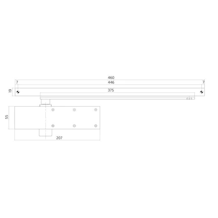 Intersteel Deurdranger met glijarm DR 124 207x55x40 mm zwart 1