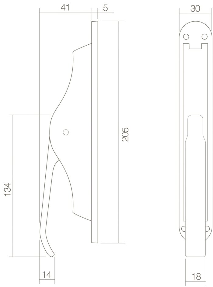 Intersteel Porte spagnolette laiton laqué 1 échelle