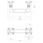 Intersteel Door handle Ton Basic 150 mm on square rosette nickel matebenwood 1