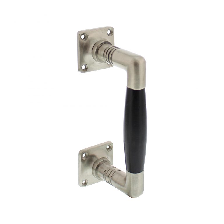 Intersteel Door handle Ton Basic 150 mm on square rosette nickel matebenwood