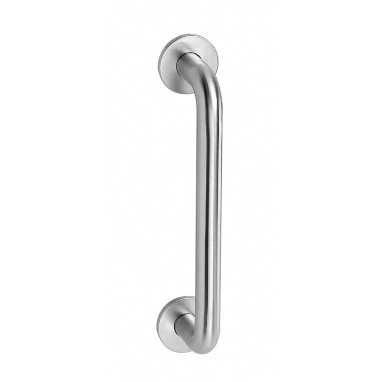 Intersteel Door handle on round rosette 252 mm brushed stainless steel