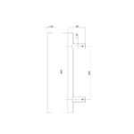Intersteel Door handle per piece T shape 800x80x30 Centre-to-centre 600 stainless steel 1
