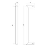 Intersteel Door handle each straight 90° 630x80x30 Centre-to-centre 600 stainless steel 1