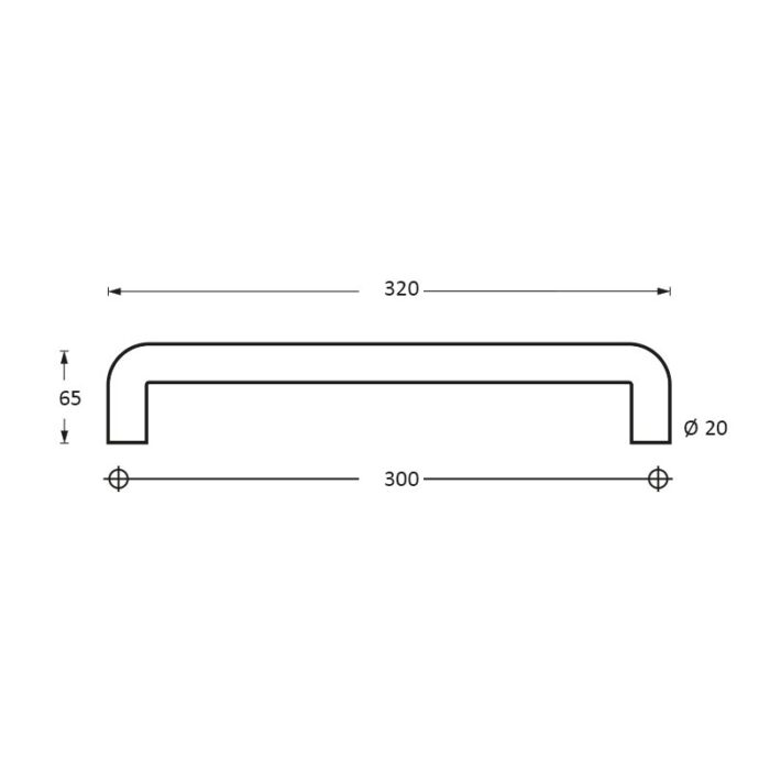 Intersteel Door handles 320 mm U shape brushed stainless steel 1