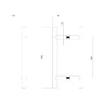 Intersteel Door handles per pair T shape 1000x80x30 Centre-to-centre 800 stainless steel 1
