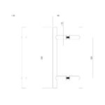 Intersteel Door handles per pair T shape 350x80x30 Centre-to-centre 200 stainless steel 1
