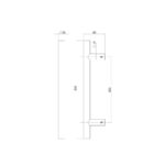 Intersteel Door handles per pair T shape 500x80x30 Centre-to-centre 300 stainless steel 1