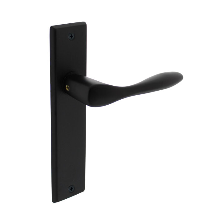 Intersteel Deurkruk Banaan met schild 181x41x7mm mat zwart Blind