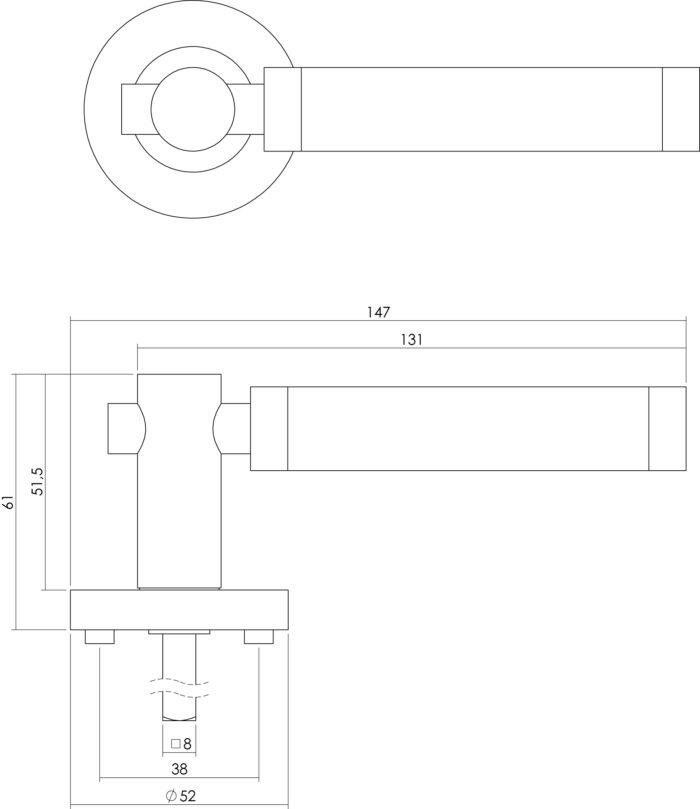 Intersteel Deurkruk Birgit op rozet chroom 1