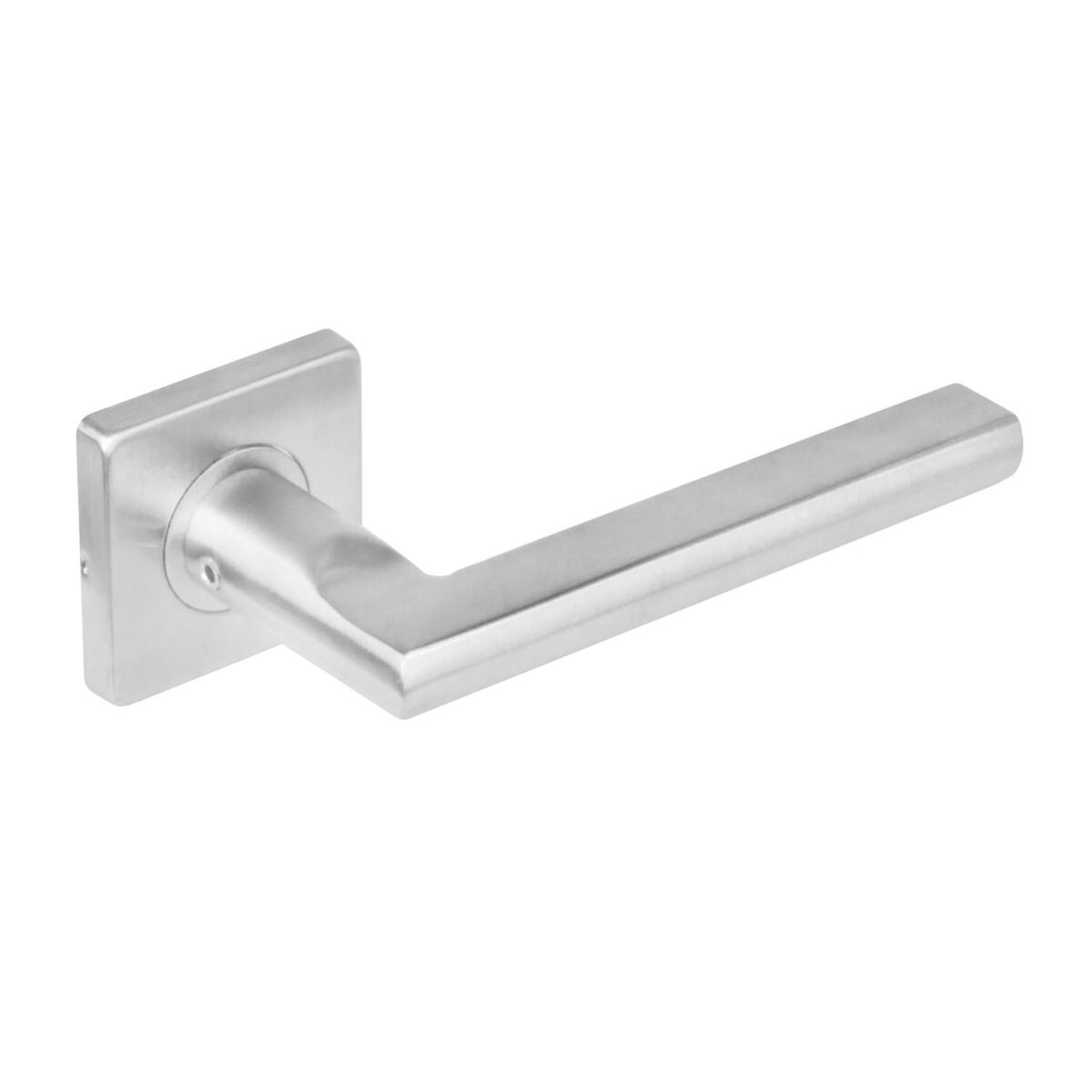 door handle Corner, on rosette, stainless steel, brushed