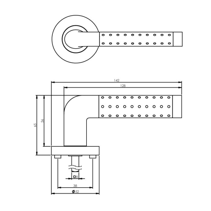 Intersteel Door handle Marion on rosette chrome 1