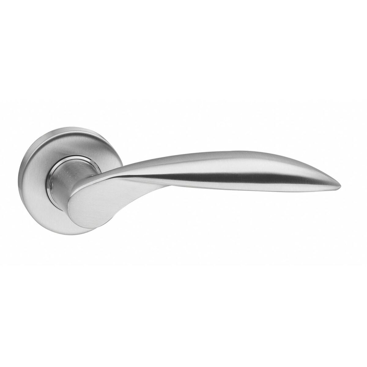 door handle Solid, stainless steel, on rosette