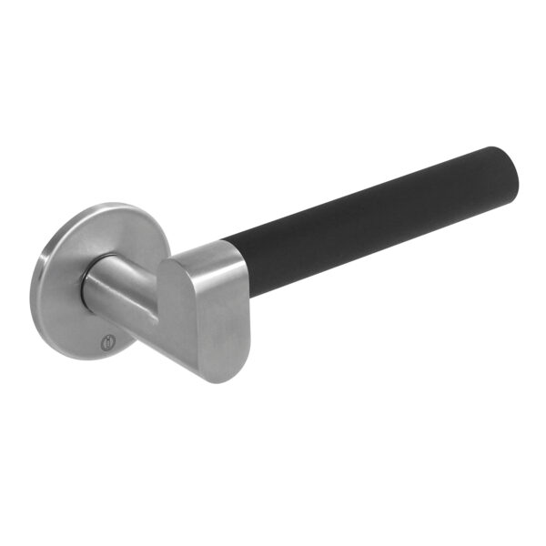 Munnikhof door handle, on rosette, spring-loaded stainless steel