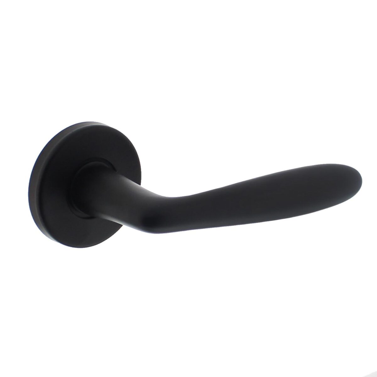 door handle Phobos, on rosette, matt black