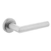 Stainless steel door handle-Sensation-on-round-rosette_Intersteel