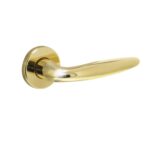 Cigar door handle, on rosette, lacquered brass