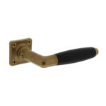 door handle Ton 400, brass, ebony, on rosette