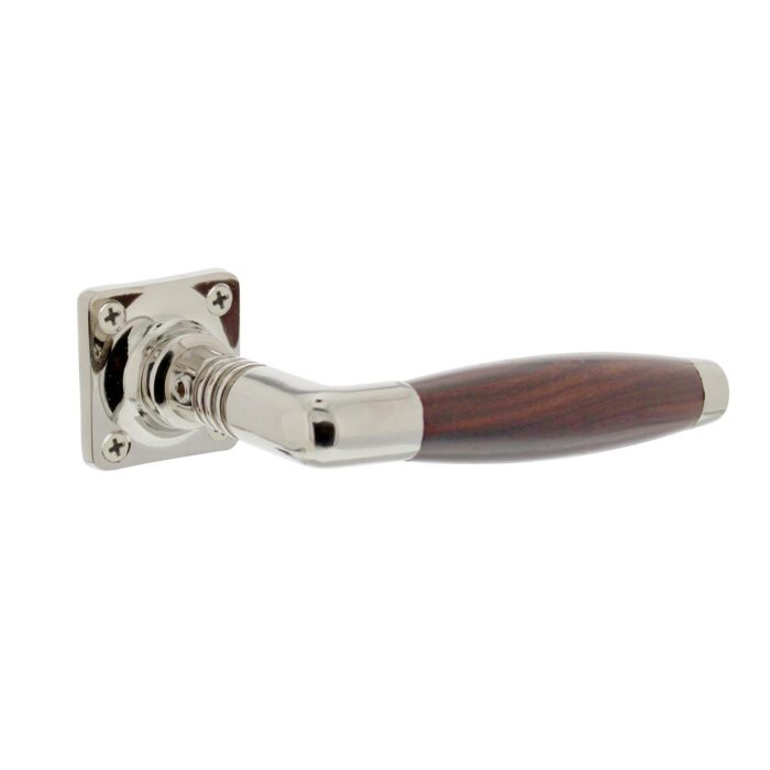 Intersteel Door handle Ton Rosewood with square rosette nickel