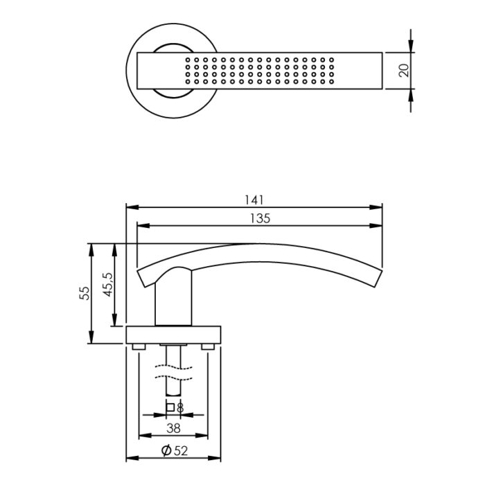 Intersteel Door handle William on rosette nickel matt 1