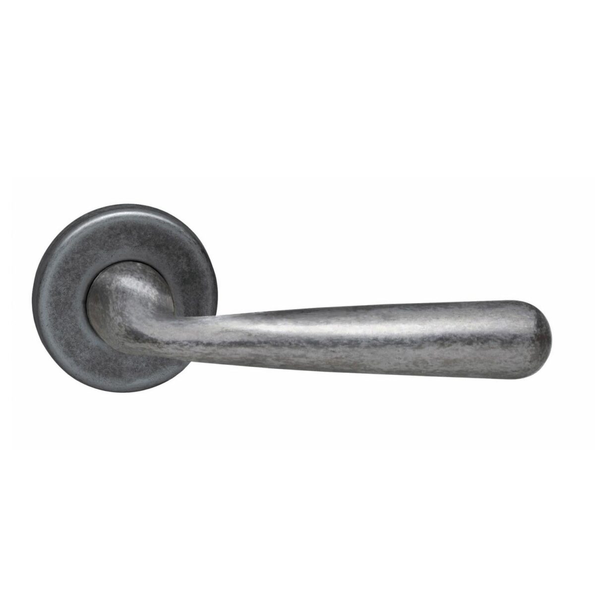 Intersteel_door handle-on-round-roset_Old-gray-DEURBESLAG-EXPERT, door handle Yvonne, old gray, on rosette