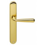 brass-lacquer-door-handle-on-shield_Intersteel-door-handle-yvonne, door handle Yvonne, on rosette, lacquered brass