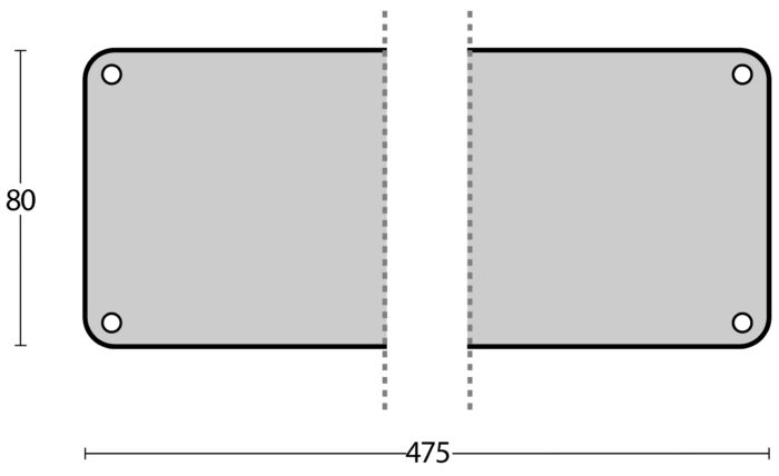 Intersteel Door plate 80 mm x 475 mm brushed stainless steel 1