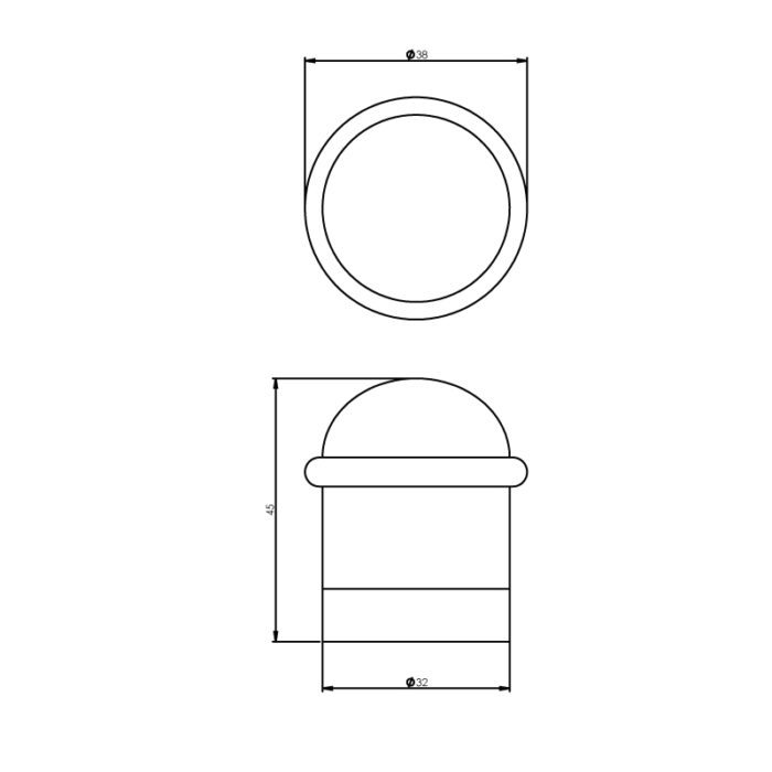Intersteel Deurstop met ring chroom 1