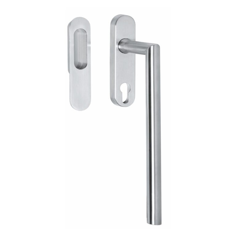 Intersteel Lift sliding door fitting corner profile cylinder hole brushed stainless steel